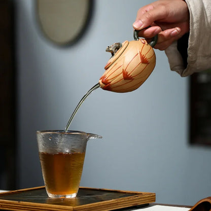 180ML Yixing Purple Clay Teapot Lotus Seeds Frog Zisha Tea Pot Tea Fun Handmade Kung Fu Tea Set Teaware