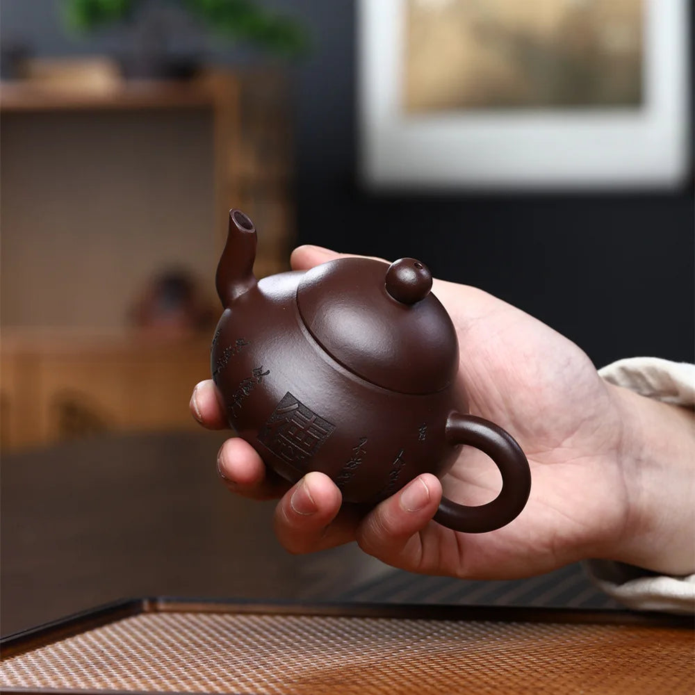 180cc Classic Yixing Purple Clay Tea Pot Zhu Mud 7 Hole Filter Beauty Kettle Handmade Custom Teapot Chinese Zisha Tea Infuser