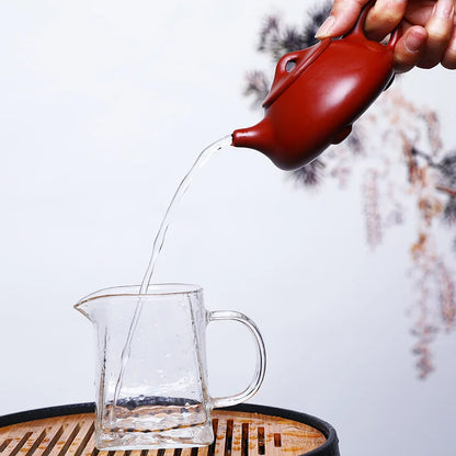 180cc Purple Clay Pot Stone Scoop  Zisha Teapot Yixing Handmade Pot Kung-fu Teaware Purple Clay Drinkware For Puer Green Black