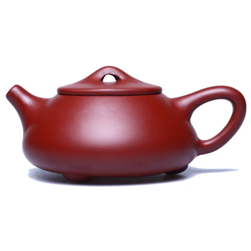 180cc Purple Clay Pot Stone Scoop  Zisha Teapot Yixing Handmade Pot Kung-fu Teaware Purple Clay Drinkware For Puer Green Black