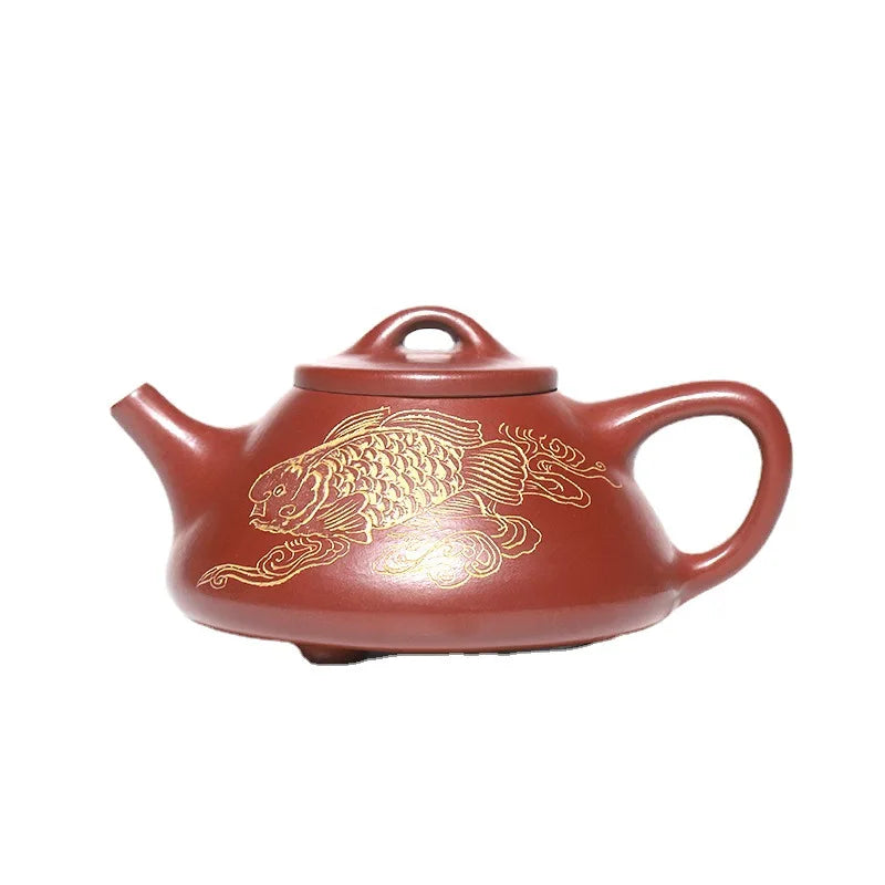 180cc Yixing Classic Tea Pot Purple Clay Stone Scoop Teapots Beauty Kettle Raw Ore Handmade Tea Set Authentic Tie Guanyin