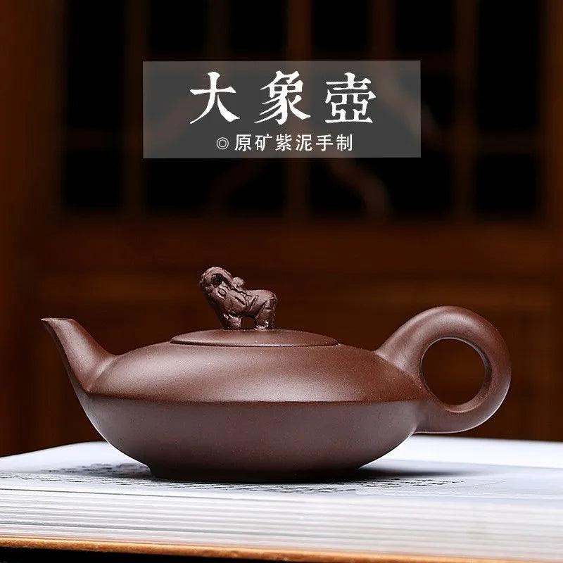 180cc Yixing Teapot Elephant Tea Pot Filter Zisha Pot Craftsman Handmade Kung Fu Tet Set Teaware Pure Drinkware Customized Gifts