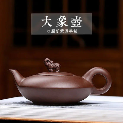 180cc Yixing Teapot Elephant Tea Pot Filter Zisha Pot Craftsman Handmade Kung Fu Tet Set Teaware Pure Drinkware Customized Gifts