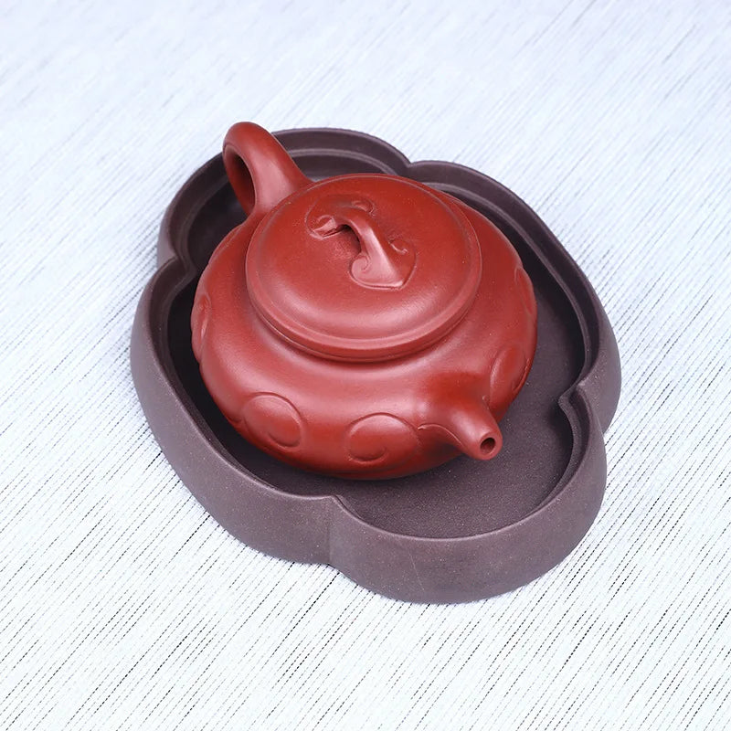 180ccYixing Teapot purple clay xishi Teapot Lotus seeds painted vermilion clay kettle Master handmade Tea pot ceremony supplies