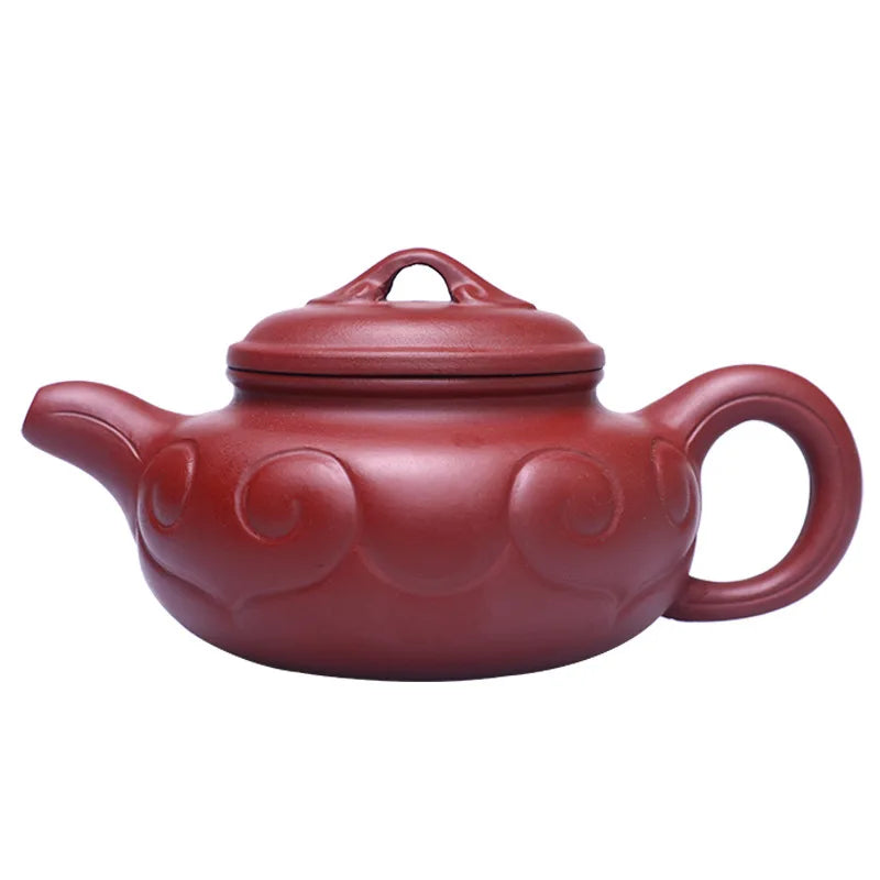 180ccYixing Teapot purple clay xishi Teapot Lotus seeds painted vermilion clay kettle Master handmade Tea pot ceremony supplies