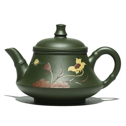 180ml&260ml Hand Painted Yixing Teapot Handmade Purple Clay Green Tea Pot Kung Fu Zisha Teapot Tea Set