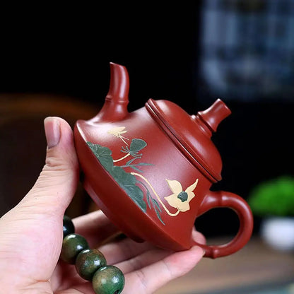 180ml&260ml Hand Painted Yixing Teapot Handmade Purple Clay Green Tea Pot Kung Fu Zisha Teapot Tea Set