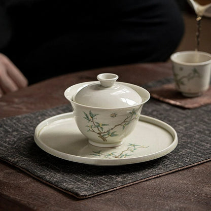 180ml Antique Gaiwan for Tea Ceramic Landscape Tureen with Lid Tea Making Teaware Chinese Cup Tea Ceremony Tea Bowl Chawan Gift