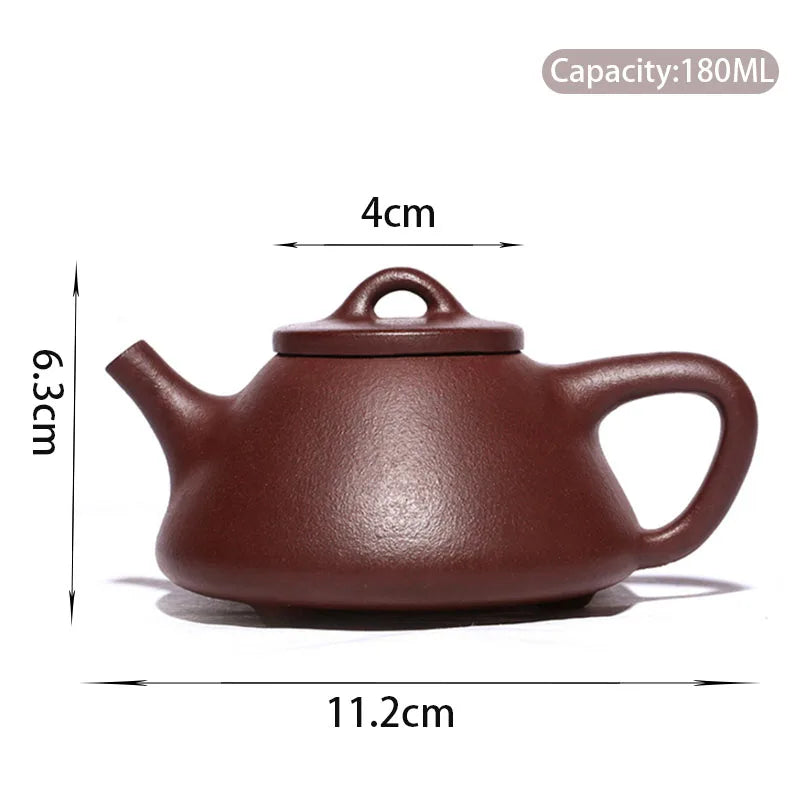 180ml Authentic Yixing Purple Clay Teapot Master Handmade Stone Scoop Tea Pot Raw Ore Beauty Kettle Chinese Zisha Tea Set