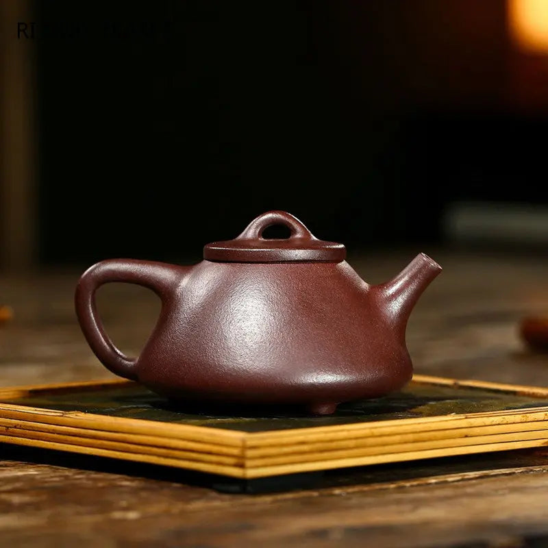 180ml Authentic Yixing Purple Clay Teapot Master Handmade Stone Scoop Tea Pot Raw Ore Beauty Kettle Chinese Zisha Tea Set