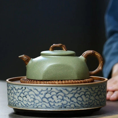 180ml Authentic Yixing Purple Clay Teapots Famous Handmade Tea Pot Raw Ore Bean Green Sand Kettle Chinese Zisha Tea Set Teaware