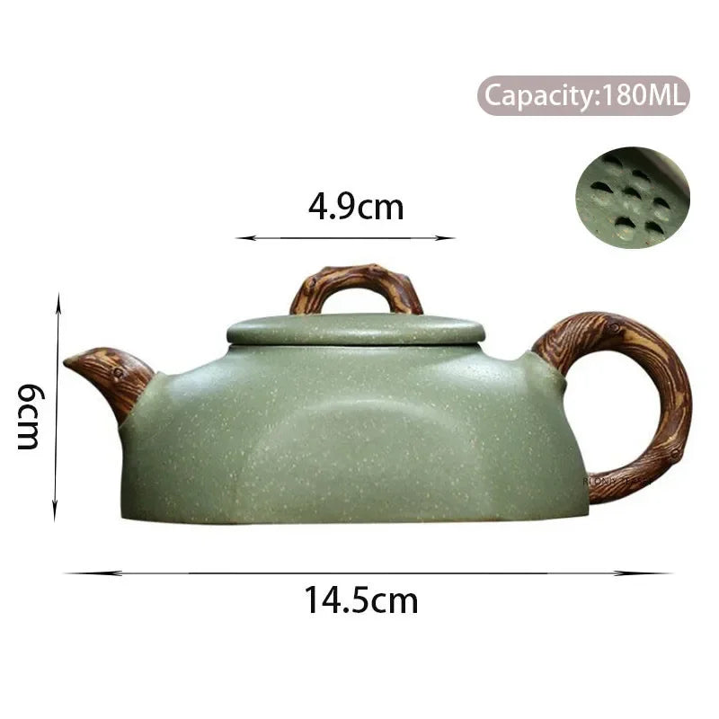 180ml Authentic Yixing Purple Clay Teapots Famous Handmade Tea Pot Raw Ore Bean Green Sand Kettle Chinese Zisha Tea Set Teaware