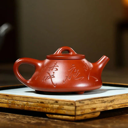 180ml Authentic Yixing Purple Clay Teapots Handmade Stone Scoop Tea Pot Raw Ore Dahongpao Beauty Kettle Chinese Zisha Tea Set