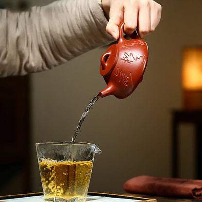 180ml Authentic Yixing Purple Clay Teapots Handmade Stone Scoop Tea Pot Raw Ore Dahongpao Beauty Kettle Chinese Zisha Tea Set