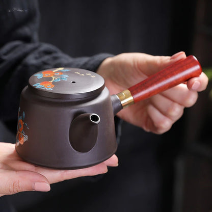 180ml Chinese Purple Clay Side Handle Tea Pot Retro Tea Accessories Home Beauty Tea Infuser Custom Zisha Teapot Filter Teaware