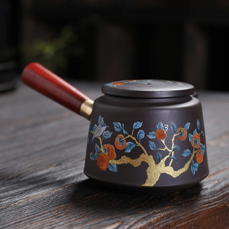180ml Chinese Purple Clay Side Handle Tea Pot Retro Tea Accessories Home Beauty Tea Infuser Custom Zisha Teapot Filter Teaware