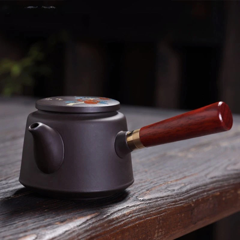 180ml Chinese Purple Clay Side Handle Tea Pot Retro Tea Accessories Home Beauty Tea Infuser Custom Zisha Teapot Filter Teaware