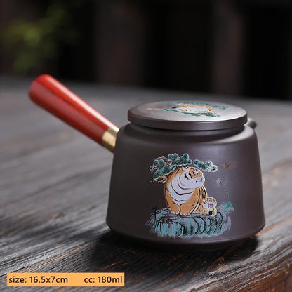 180ml Chinese Purple Clay Side Handle Tea Pot Retro Tea Accessories Home Beauty Tea Infuser Custom Zisha Teapot Filter Teaware