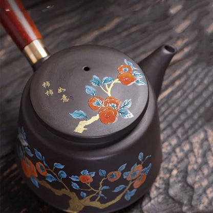 180ml Chinese Purple Clay Side Handle Tea Pot Retro Tea Accessories Home Beauty Tea Infuser Custom Zisha Teapot Filter Teaware