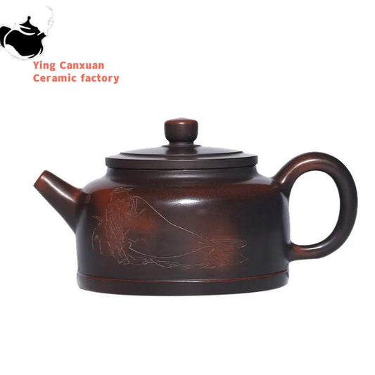 180ml Chinese Traditional Yixing Purple Clay Teapots Authentic Handmade Ball Hole Filtration Tea Pot Beauty Kettle Zisha Tea Set