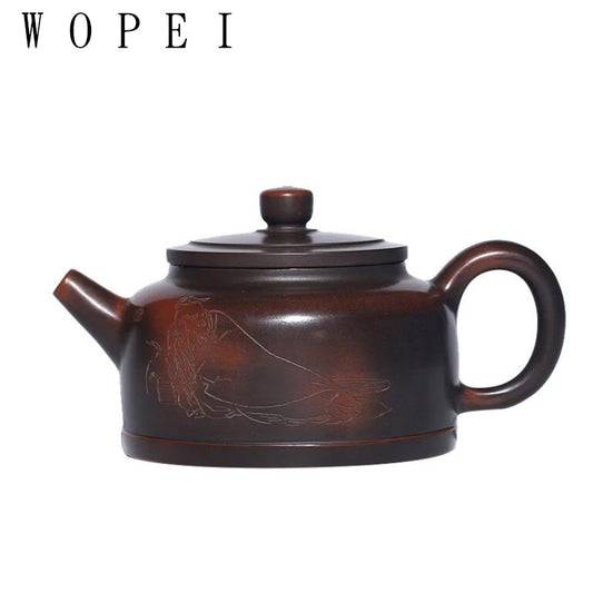 180ml Chinese Traditional Yixing Purple Clay Teapots Authentic Handmade Ball Hole Filtration Tea Pot Beauty Kettle Zisha Tea Set