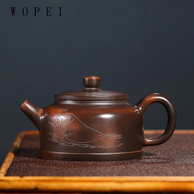180ml Chinese Traditional Yixing Purple Clay Teapots Authentic Handmade Ball Hole Filtration Tea Pot Beauty Kettle Zisha Tea Set