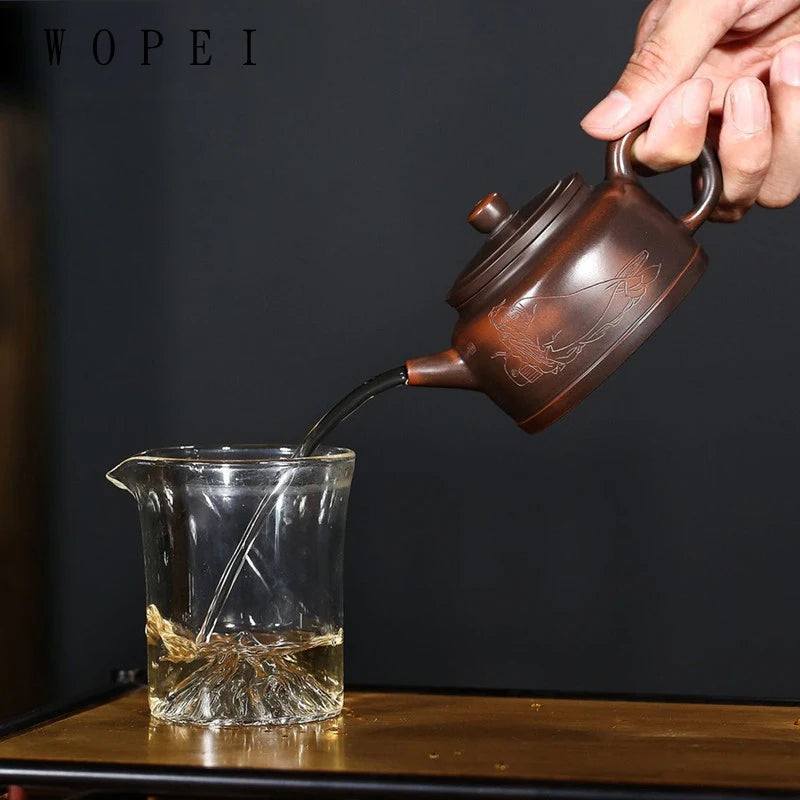 180ml Chinese Traditional Yixing Purple Clay Teapots Authentic Handmade Ball Hole Filtration Tea Pot Beauty Kettle Zisha Tea Set