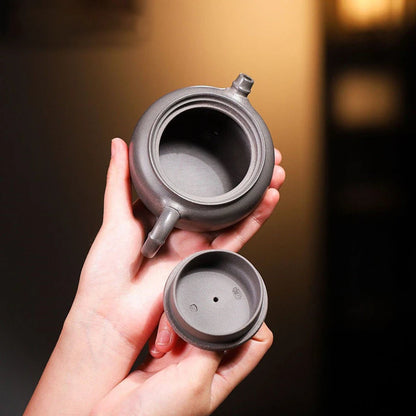 180ml Chinese Yixing Famous Artists Purple Clay Teapots Handmade Tea Pot Raw Ore Grey Section Mud Kettle Zisha Tea Set Teaware
