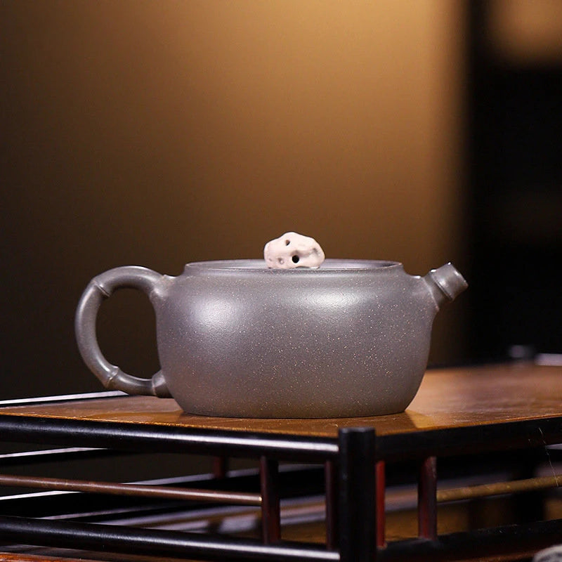 180ml Chinese Yixing Famous Artists Purple Clay Teapots Handmade Tea Pot Raw Ore Grey Section Mud Kettle Zisha Tea Set Teaware