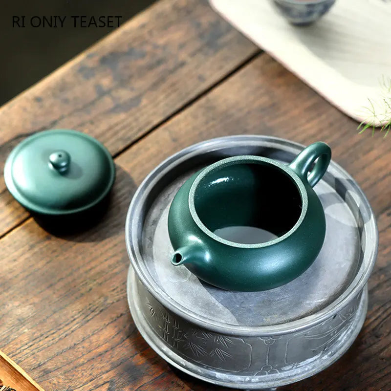 180ml Chinese Yixing Famous Purple Clay Teapot Handmade Tea Pot Raw Ore Green Mud Kettle High-end Zisha Tea Set Collection