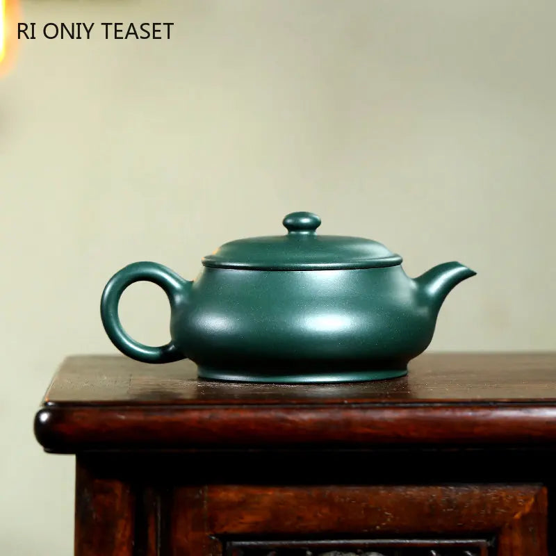 180ml Chinese Yixing Famous Purple Clay Teapot Handmade Tea Pot Raw Ore Green Mud Kettle High-end Zisha Tea Set Collection