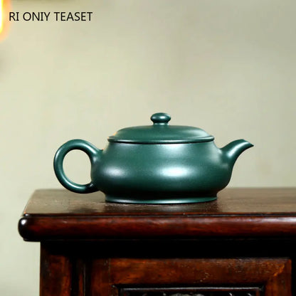 180ml Chinese Yixing Famous Purple Clay Teapot Handmade Tea Pot Raw Ore Green Mud Kettle High-end Zisha Tea Set Collection