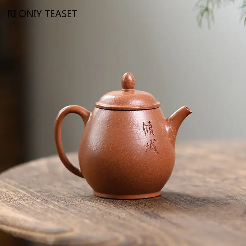 180ml Chinese Yixing Handmade Purple Clay Teapots Famous Artists Hand-carved Figure Pattern Tea Pot Beauty Kettle Zisha Tea Set
