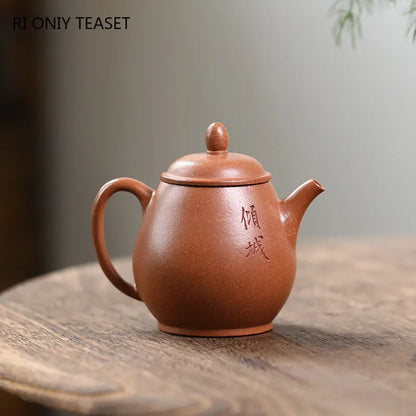 180ml Chinese Yixing Handmade Purple Clay Teapots Famous Artists Hand-carved Figure Pattern Tea Pot Beauty Kettle Zisha Tea Set