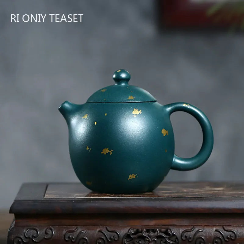 180ml Chinese Yixing High-end Purple Clay Teapots Beauty Kettle Famous Artists Handmade Dragon Egg Tea Pot Raw Ore Zisha Tea Set