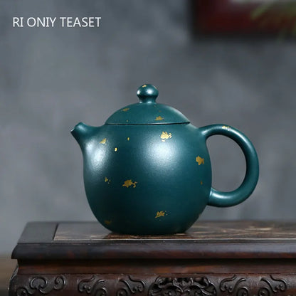 180ml Chinese Yixing High-end Purple Clay Teapots Beauty Kettle Famous Artists Handmade Dragon Egg Tea Pot Raw Ore Zisha Tea Set