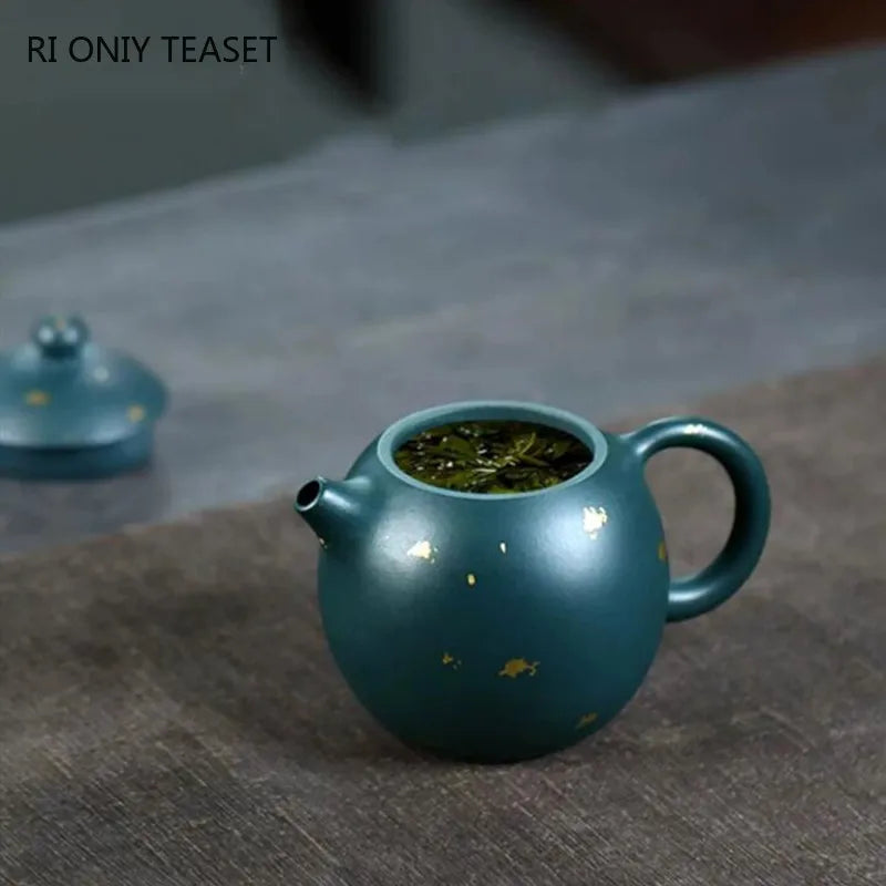 180ml Chinese Yixing High-end Purple Clay Teapots Beauty Kettle Famous Artists Handmade Dragon Egg Tea Pot Raw Ore Zisha Tea Set