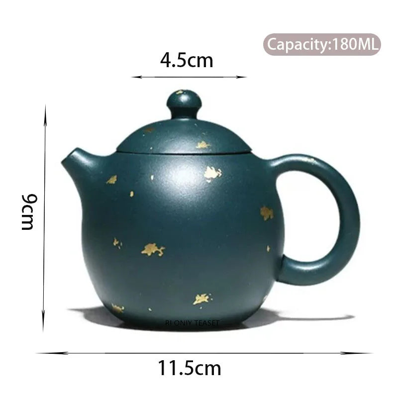 180ml Chinese Yixing High-end Purple Clay Teapots Beauty Kettle Famous Artists Handmade Dragon Egg Tea Pot Raw Ore Zisha Tea Set