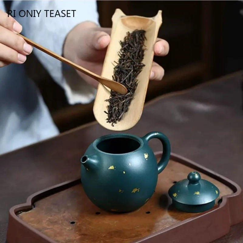 180ml Chinese Yixing High-end Purple Clay Teapots Beauty Kettle Famous Artists Handmade Dragon Egg Tea Pot Raw Ore Zisha Tea Set