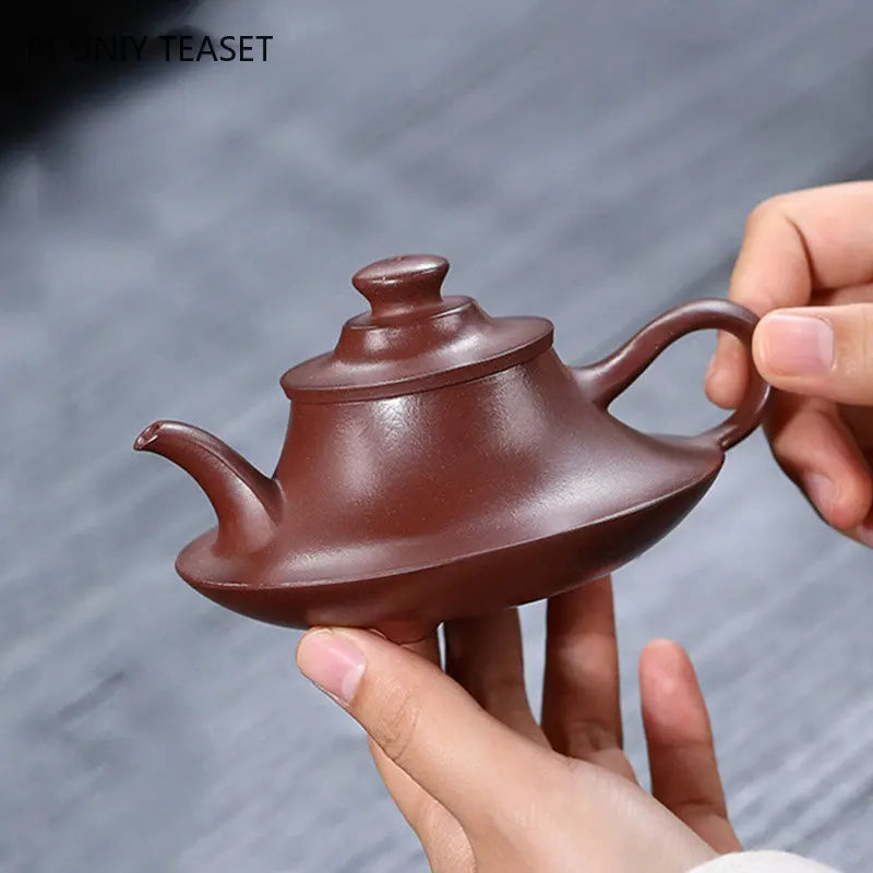 180ml Chinese Yixing High-end Purple Clay Teapots Famous Artists Handmade Tea Pot Raw Ore Dragon Blood Sand Kettle Zisha Tea Set