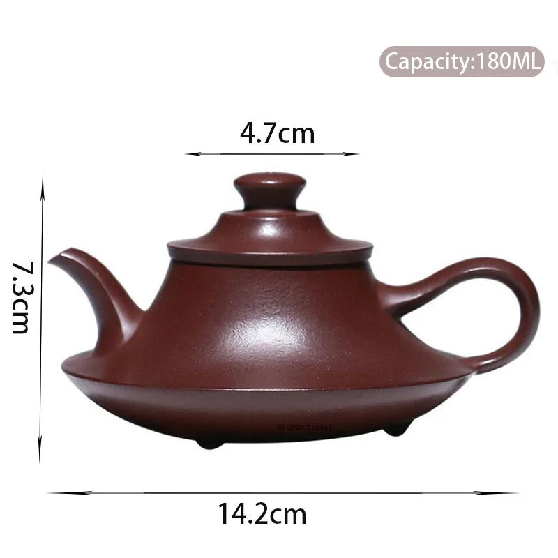 180ml Chinese Yixing High-end Purple Clay Teapots Famous Artists Handmade Tea Pot Raw Ore Dragon Blood Sand Kettle Zisha Tea Set