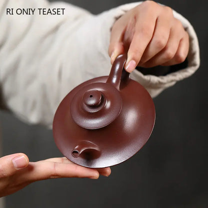 180ml Chinese Yixing High-end Purple Clay Teapots Famous Artists Handmade Tea Pot Raw Ore Dragon Blood Sand Kettle Zisha Tea Set