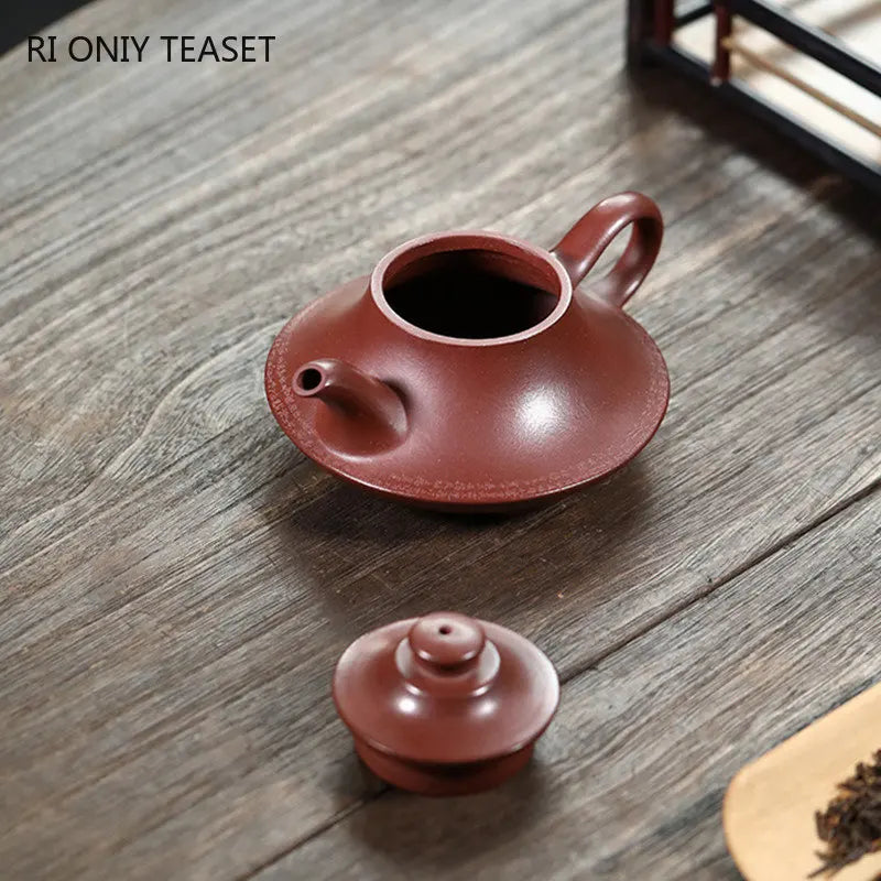 180ml Chinese Yixing High-end Purple Clay Teapots Famous Artists Handmade Tea Pot Raw Ore Dragon Blood Sand Kettle Zisha Tea Set