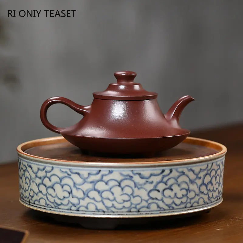 180ml Chinese Yixing High-end Purple Clay Teapots Famous Artists Handmade Tea Pot Raw Ore Dragon Blood Sand Kettle Zisha Tea Set