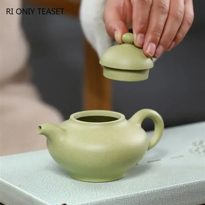 180ml Chinese Yixing High-end Purple Clay Teapots Famous Handmade Tea Pot Raw Ore Green Mud Kettle Zisha Tea Set Collection Gift