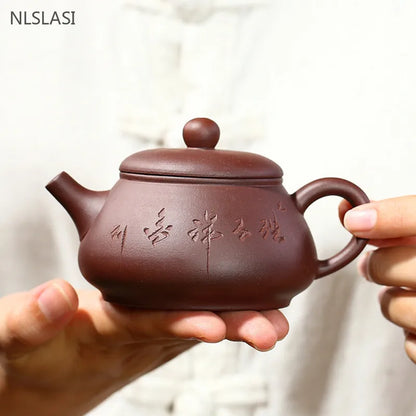 180ml Chinese Yixing Purple Clay Tea Pot Raw Ore Zhu Mud Filter Teaware Tradition Beauty Teapot Customized Zisha Tea Infuser