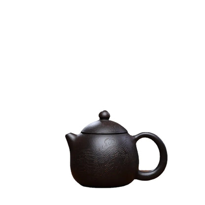 180ml Chinese Yixing Purple Clay Teapot Black Mud Dragon's Egg Tea Pot High Grade Zisha Tea Infuser Handmade Beauty Kettle