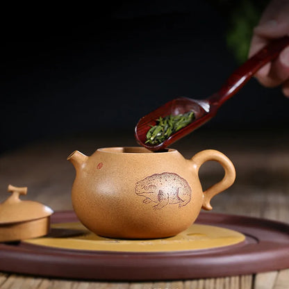 180ml Chinese Yixing Purple Clay Teapots Ball Hole Filter Handmade Raw Ore Section Mud Tea Pot Kettle High-end Zisha Tea Set