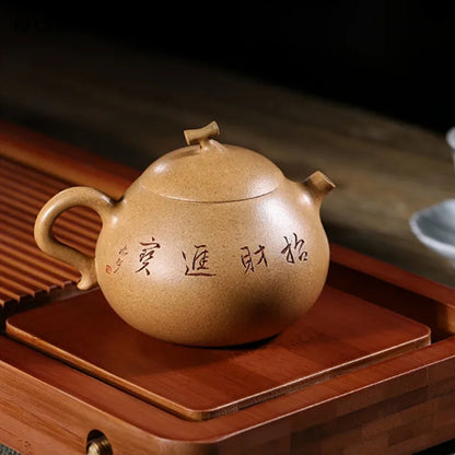 180ml Chinese Yixing Purple Clay Teapots Ball Hole Filter Handmade Raw Ore Section Mud Tea Pot Kettle High-end Zisha Tea Set