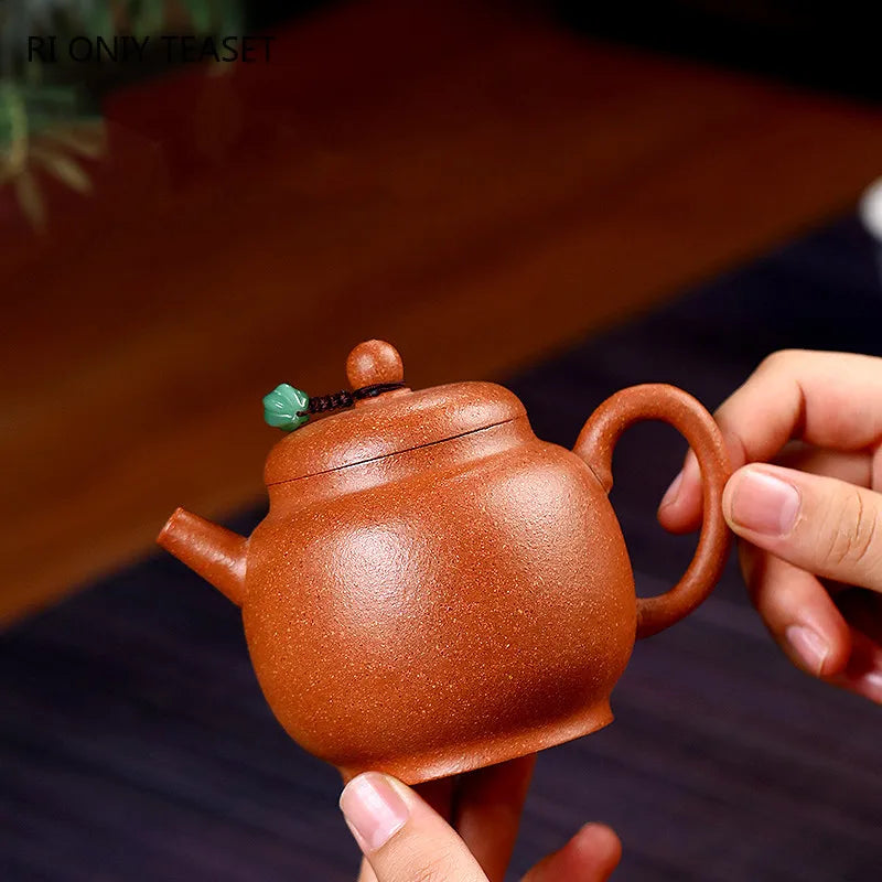 180ml Chinese Yixing Purple Clay Teapots Famous Artists Handmade Raw Ore Zisha Tea Pot Kettle High-end Tea Set Collection Gifts